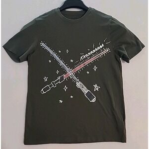Star Wars Youth Kids Lightsaber Short Sleeve Shirt Army Green Size 12